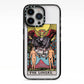 The Lovers Tarot Card iPhone 13 Pro Black Impact Case on Silver phone