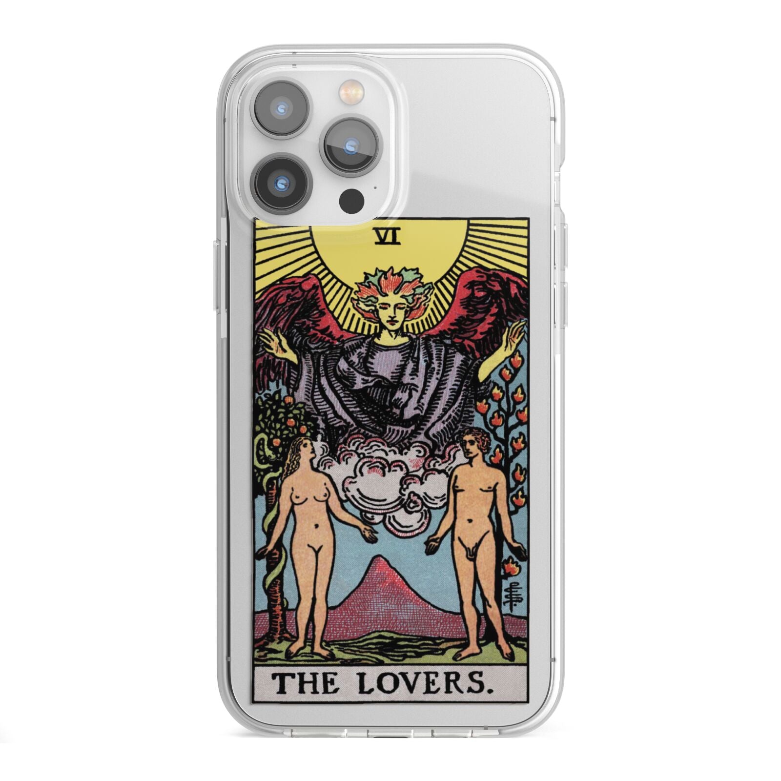 The Lovers Tarot Card iPhone 13 Pro Max TPU Impact Case with White Edges