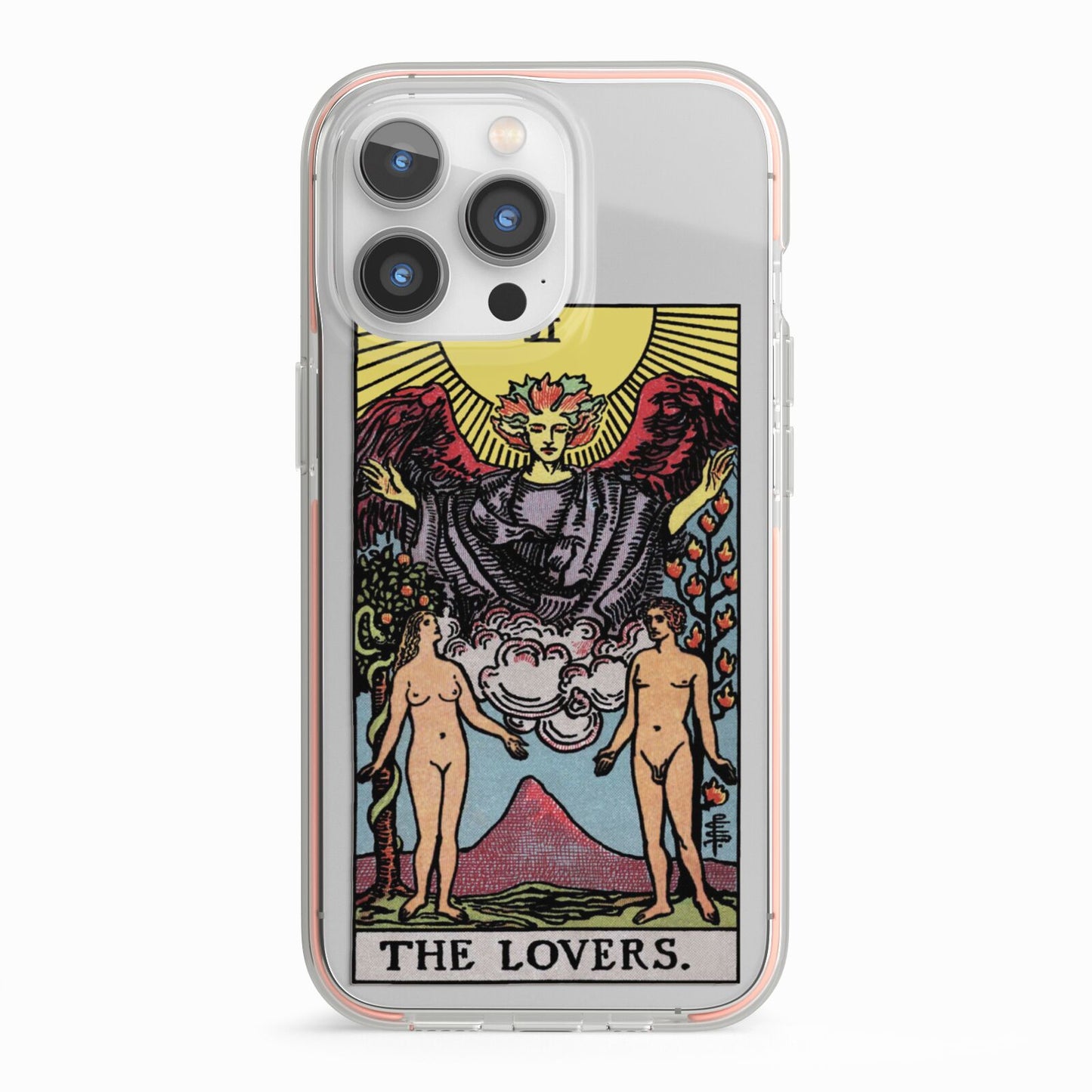 The Lovers Tarot Card iPhone 13 Pro TPU Impact Case with Pink Edges