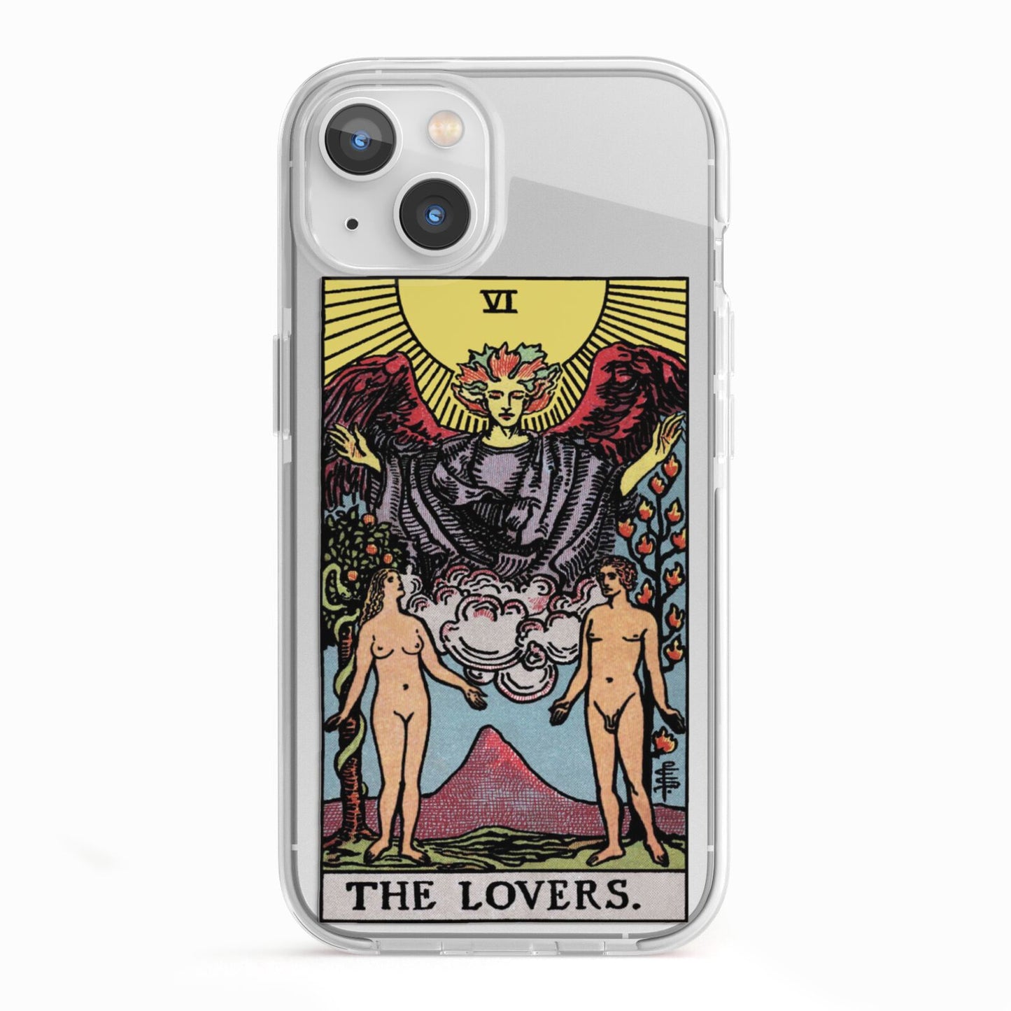 The Lovers Tarot Card iPhone 13 TPU Impact Case with White Edges