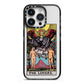 The Lovers Tarot Card iPhone 14 Pro Black Impact Case on Silver phone