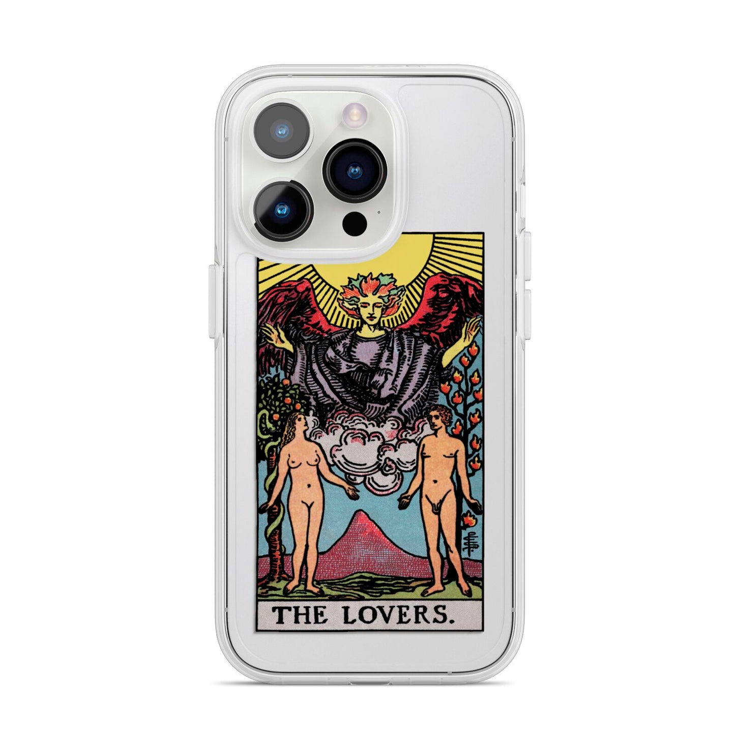 The Lovers Tarot Card iPhone 14 Pro Clear Tough Case Silver