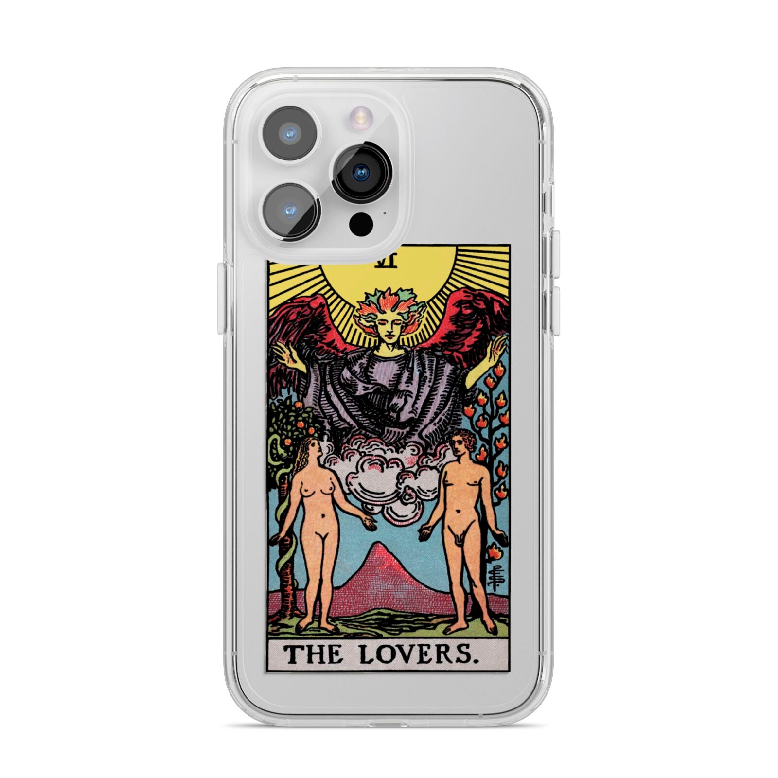 The Lovers Tarot Card iPhone 14 Pro Max Clear Tough Case Silver