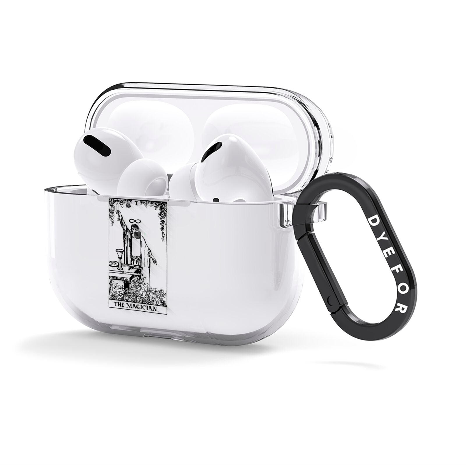 The Magician Monochrome Tarot Card AirPods Clear Case 3rd Gen Side Image