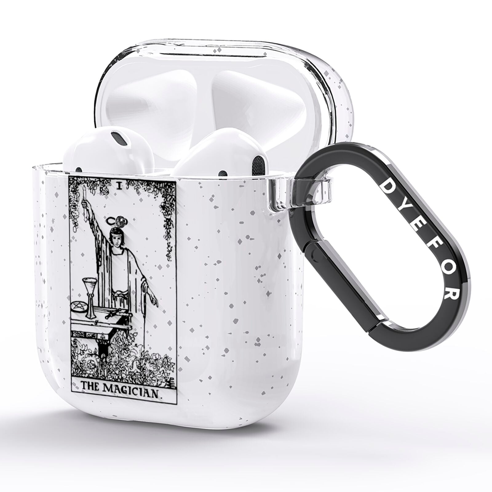 The Magician Monochrome Tarot Card AirPods Glitter Case Side Image