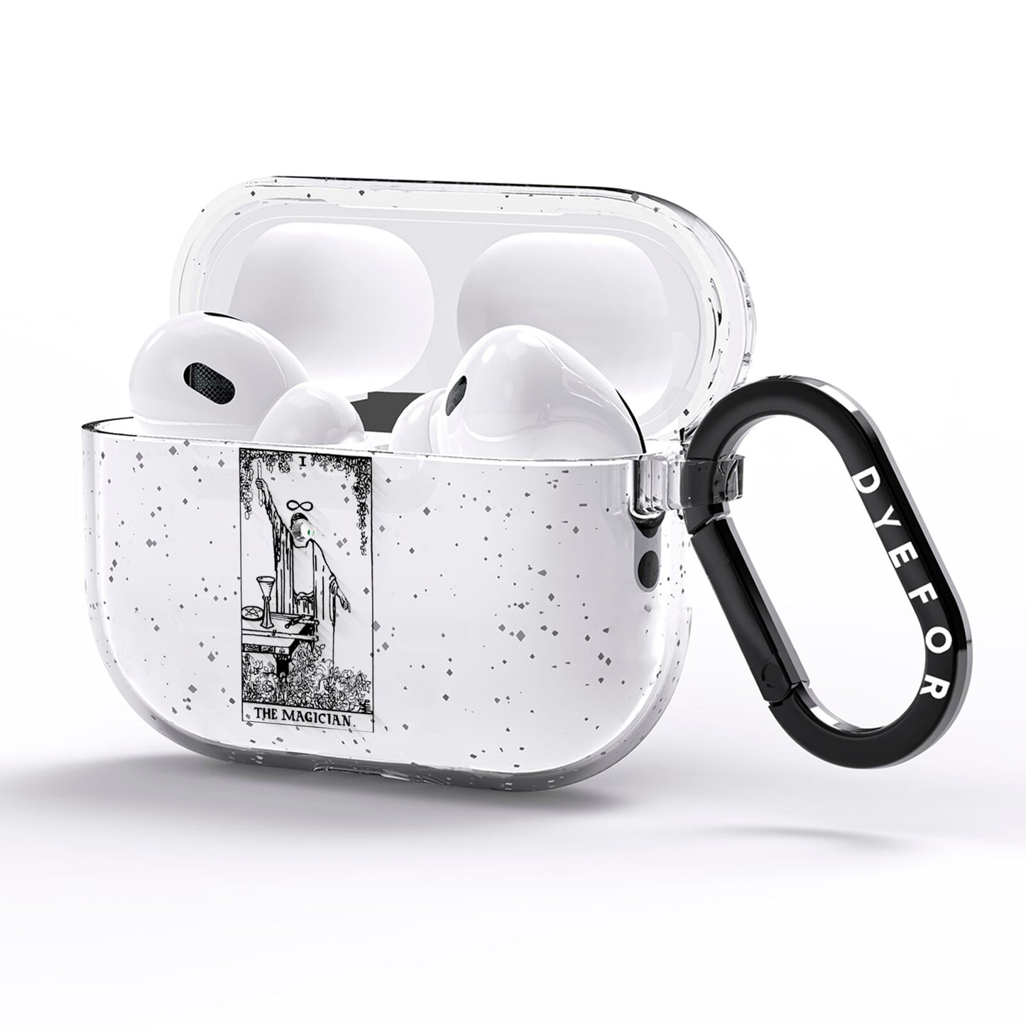 The Magician Monochrome Tarot Card AirPods Pro Glitter Case Side Image