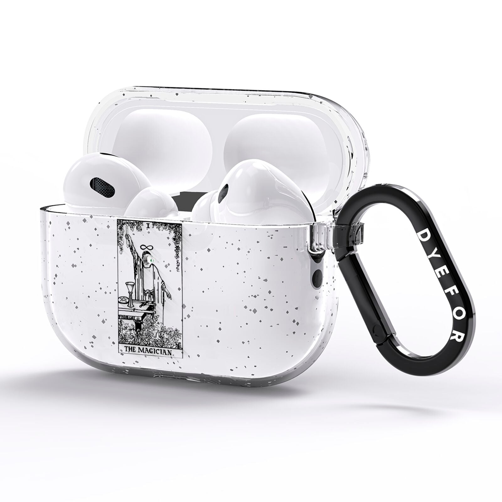 The Magician Monochrome Tarot Card AirPods Pro Glitter Case Side Image