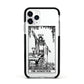 The Magician Monochrome Tarot Card Apple iPhone 11 Pro in Silver with Black Impact Case