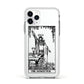 The Magician Monochrome Tarot Card Apple iPhone 11 Pro in Silver with White Impact Case