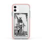 The Magician Monochrome Tarot Card Apple iPhone 11 in White with Pink Impact Case