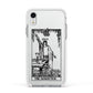 The Magician Monochrome Tarot Card Apple iPhone XR Impact Case White Edge on Silver Phone