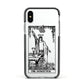 The Magician Monochrome Tarot Card Apple iPhone Xs Impact Case Black Edge on Silver Phone