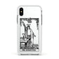 The Magician Monochrome Tarot Card Apple iPhone Xs Impact Case White Edge on Silver Phone
