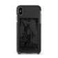 The Magician Monochrome Tarot Card Apple iPhone Xs Max Impact Case Black Edge on Black Phone