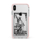 The Magician Monochrome Tarot Card Apple iPhone Xs Max Impact Case Pink Edge on Silver Phone