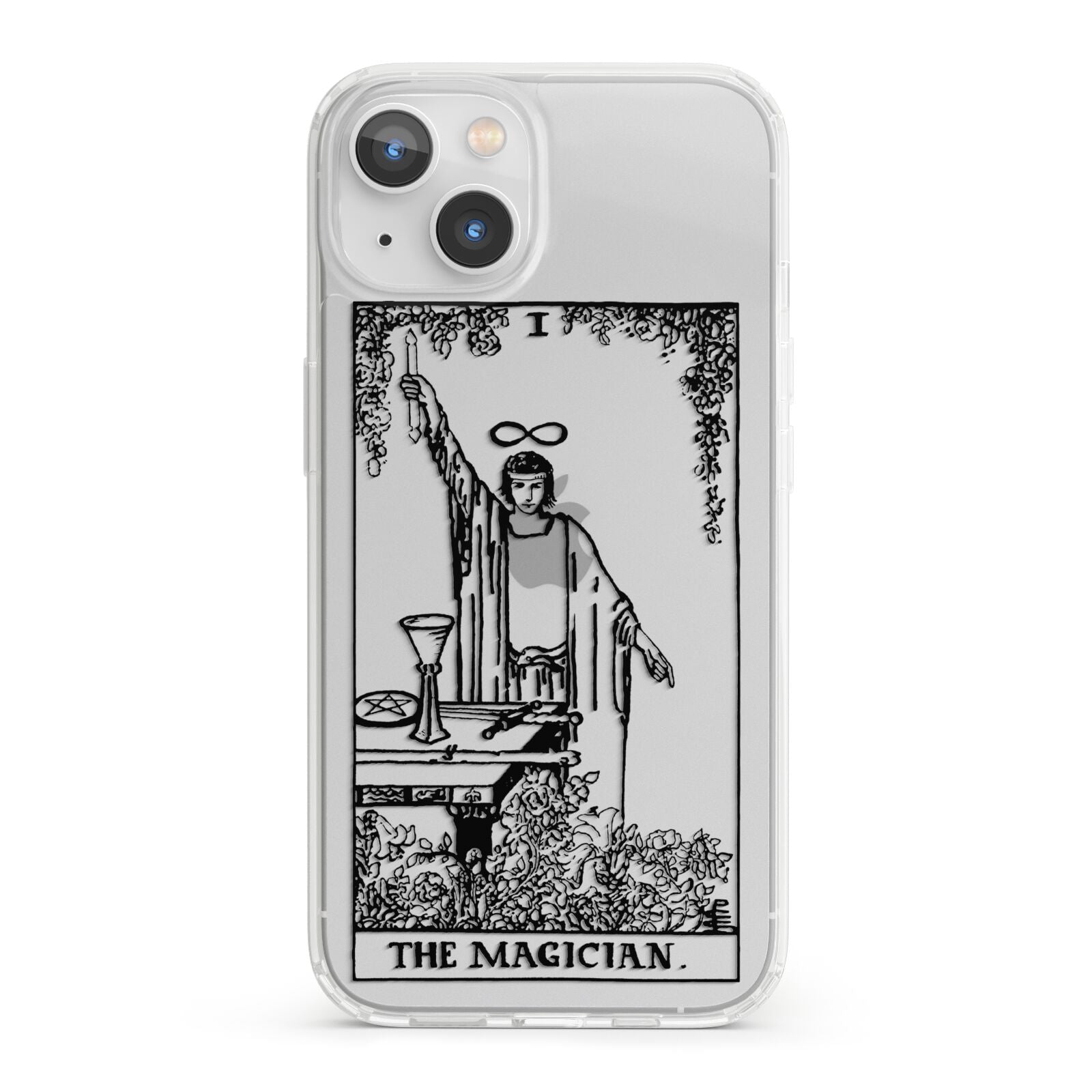 The Magician Monochrome Tarot Card iPhone 13 Clear Bumper Case