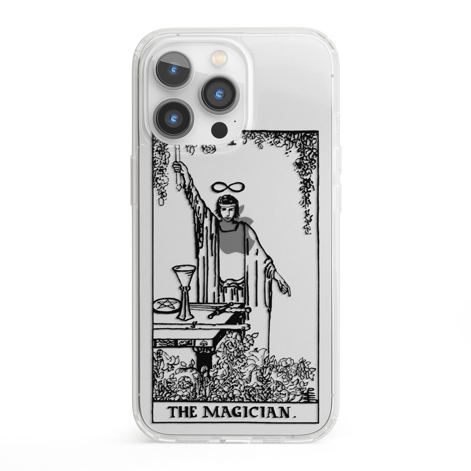 The Magician Monochrome Tarot Card iPhone 13 Pro Clear Bumper Case