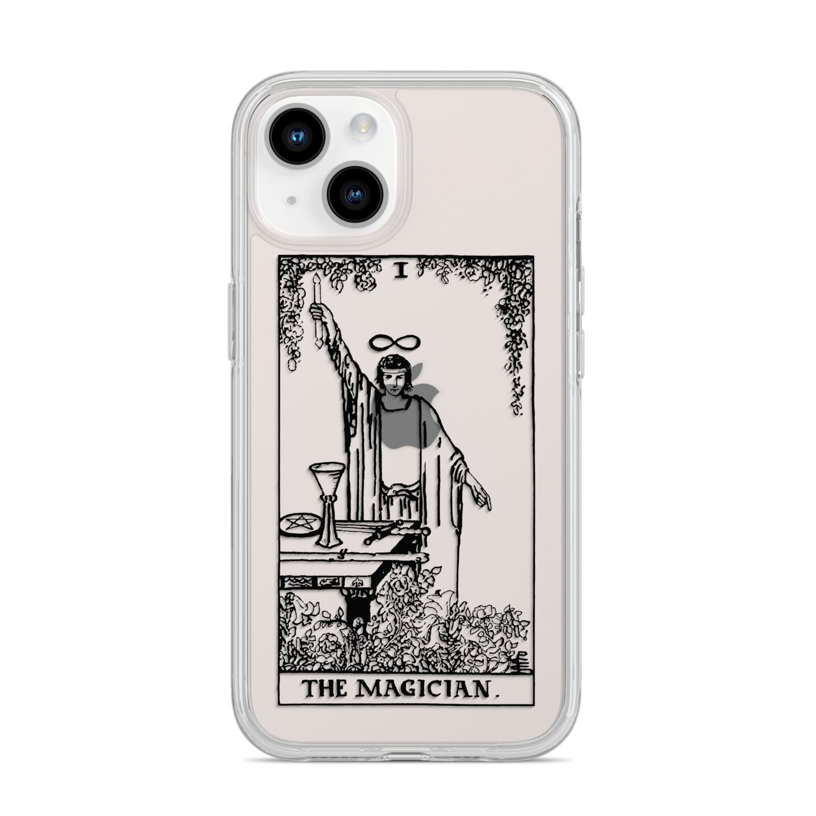 The Magician Monochrome Tarot Card iPhone 14 Clear Tough Case Starlight
