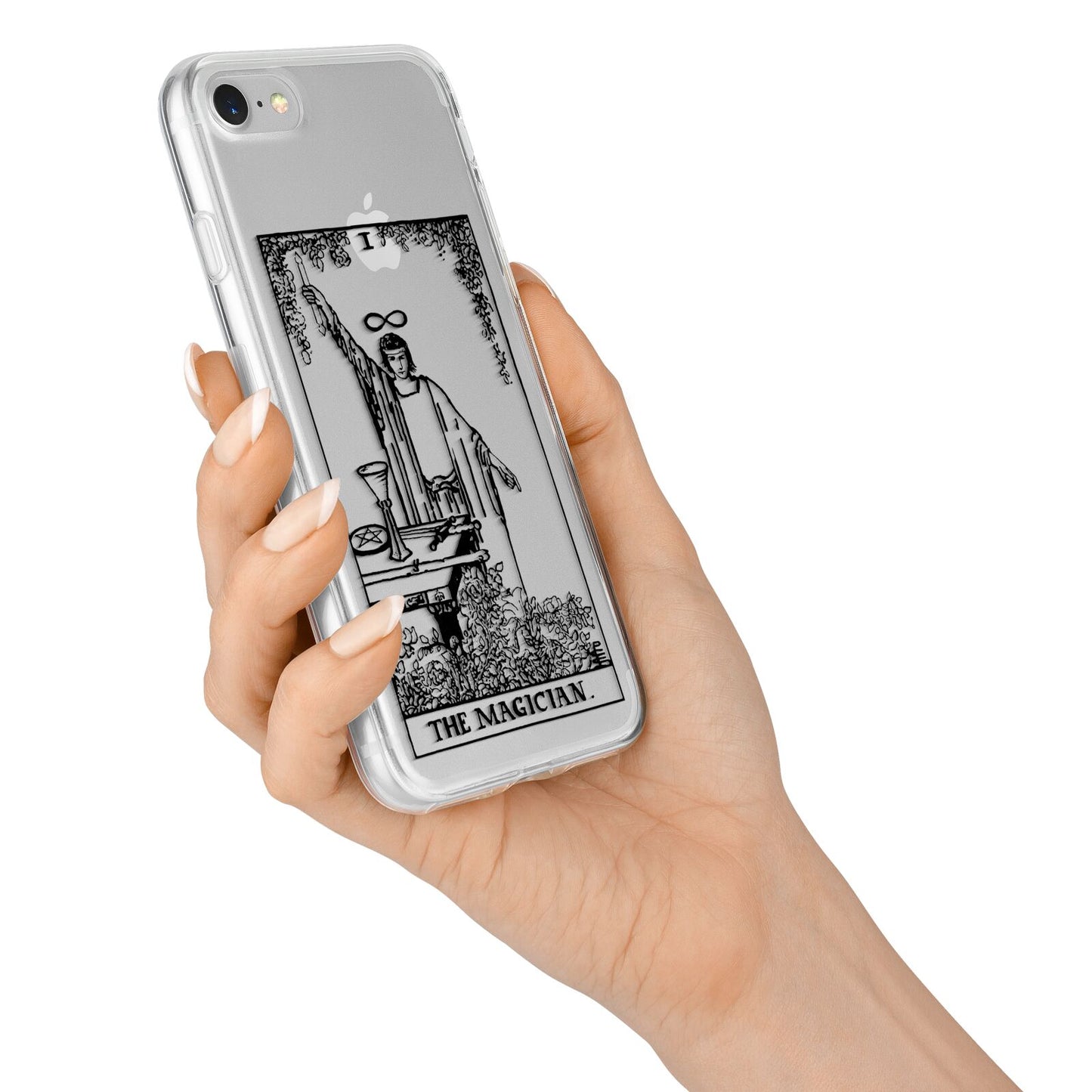 The Magician Monochrome Tarot Card iPhone 7 Bumper Case on Silver iPhone Alternative Image