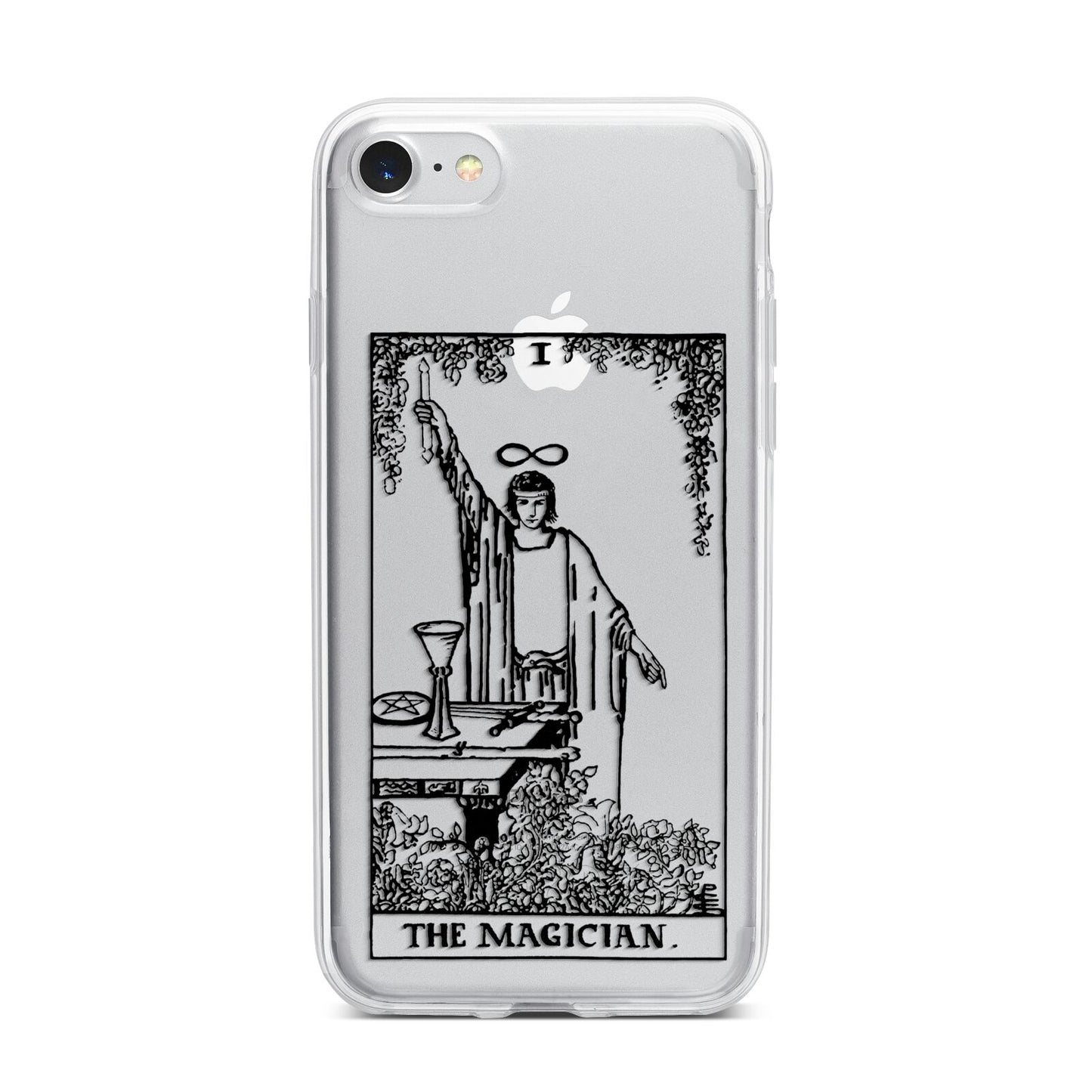 The Magician Monochrome Tarot Card iPhone 7 Bumper Case on Silver iPhone