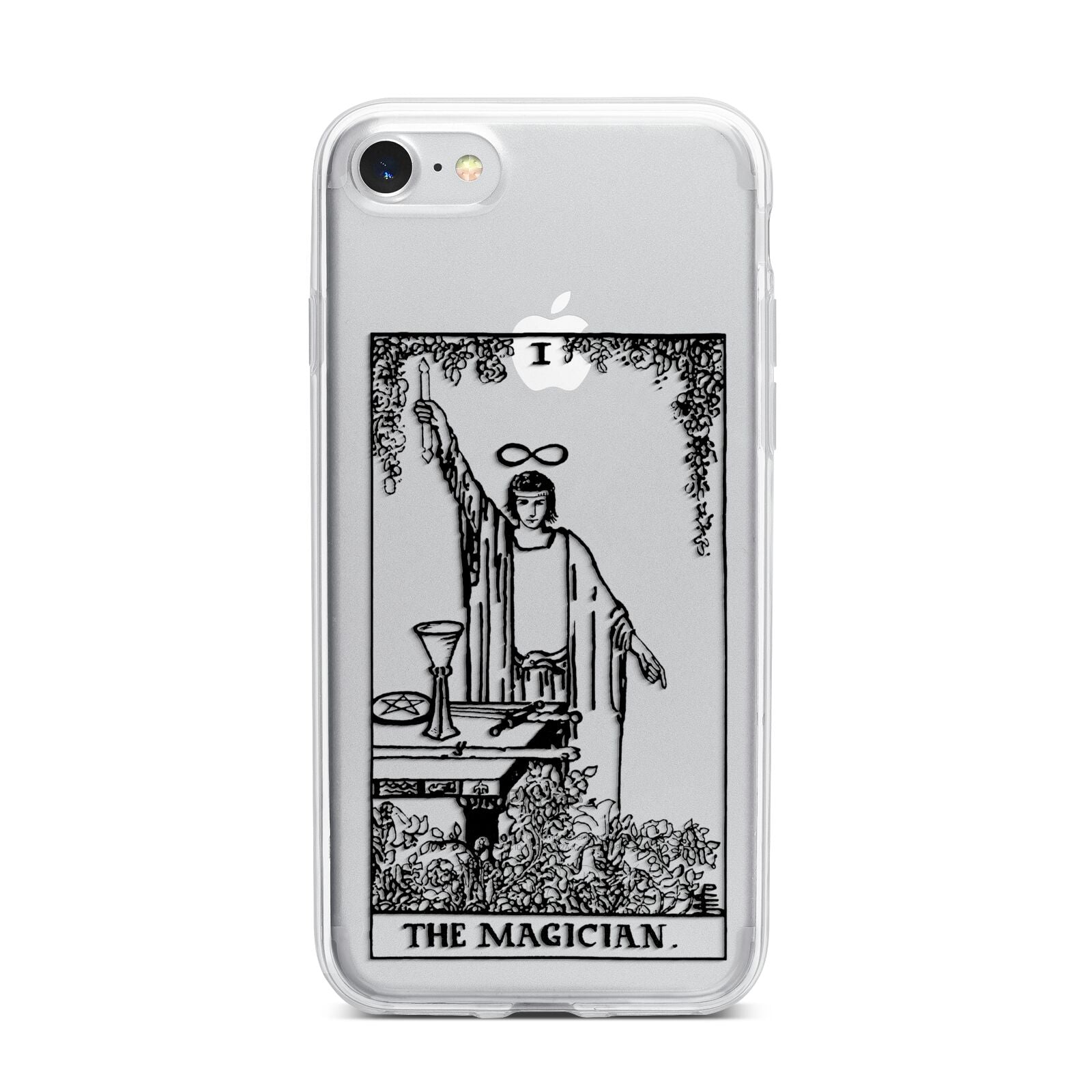The Magician Monochrome Tarot Card iPhone 7 Bumper Case on Silver iPhone