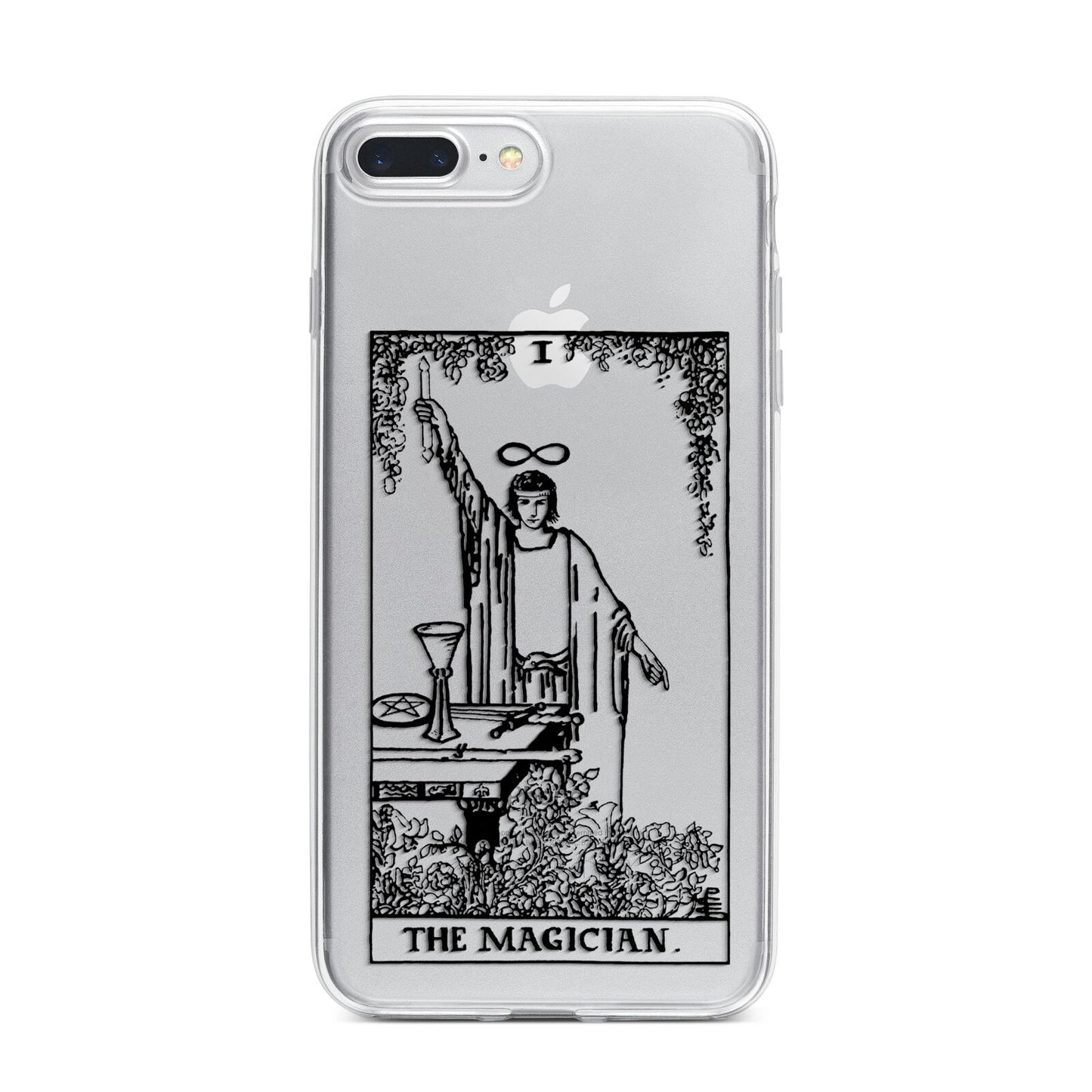 The Magician Monochrome Tarot Card iPhone 7 Plus Bumper Case on Silver iPhone