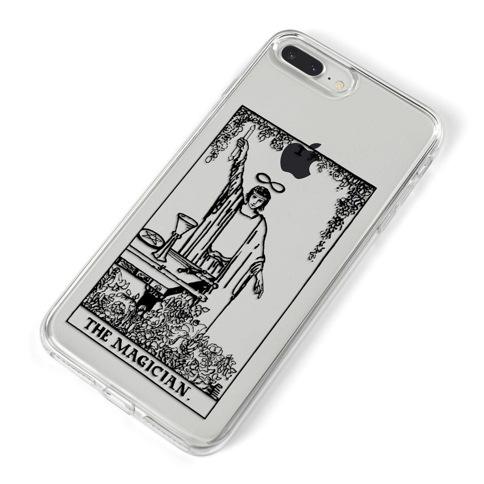 The Magician Monochrome Tarot Card iPhone 8 Plus Bumper Case on Silver iPhone Alternative Image