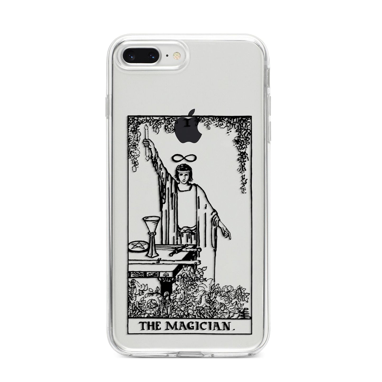 The Magician Monochrome Tarot Card iPhone 8 Plus Bumper Case on Silver iPhone