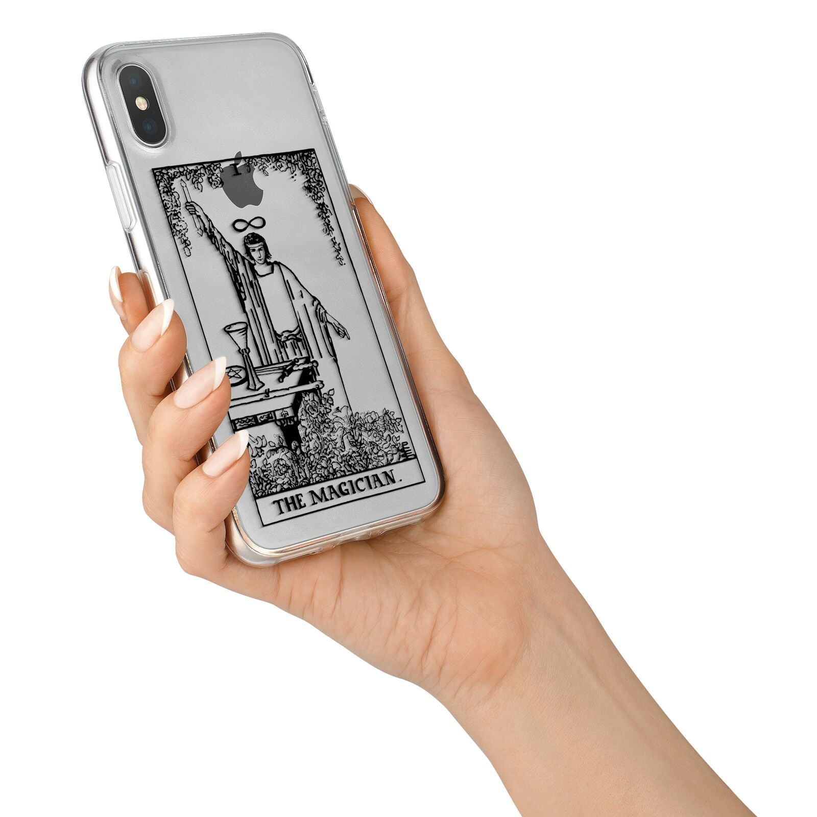 The Magician Monochrome Tarot Card iPhone X Bumper Case on Silver iPhone Alternative Image 2