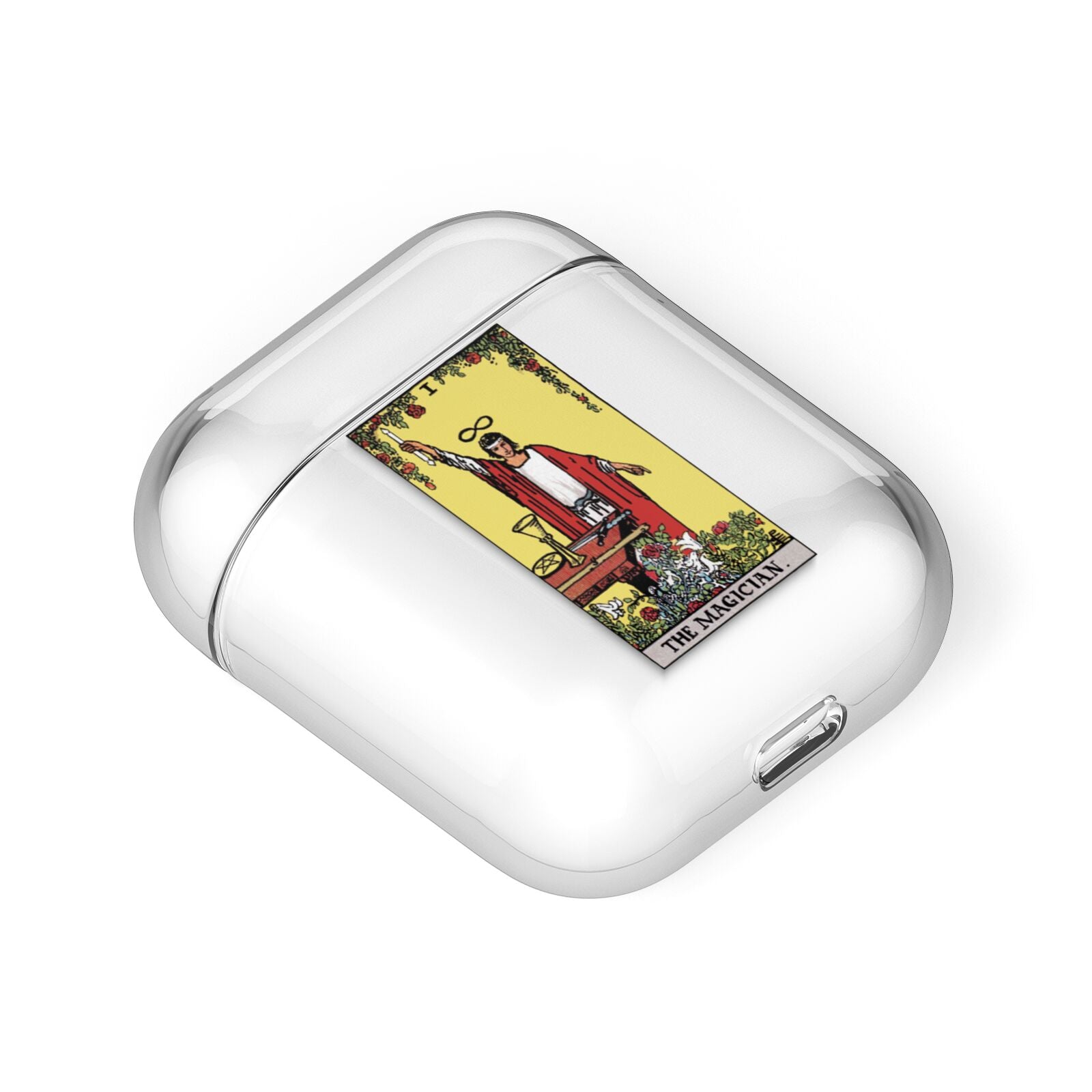 The Magician Tarot Card AirPods Case Laid Flat