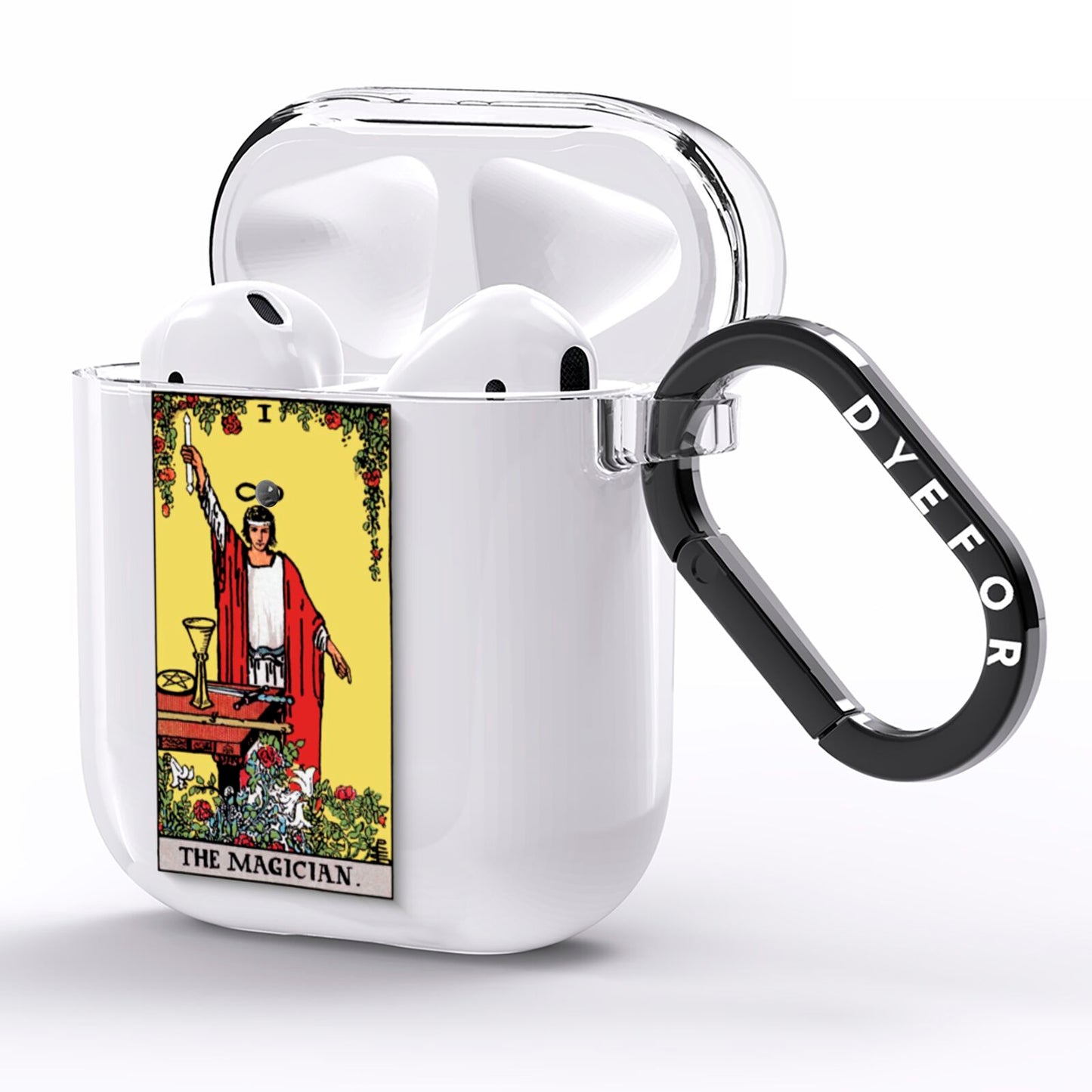 The Magician Tarot Card AirPods Clear Case Side Image