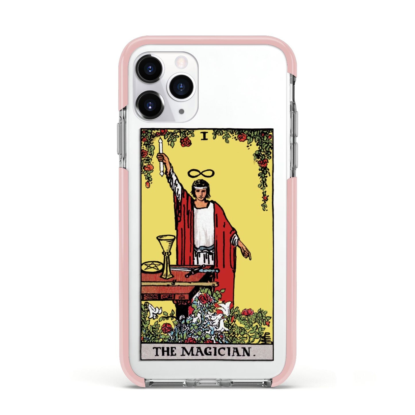 The Magician Tarot Card Apple iPhone 11 Pro in Silver with Pink Impact Case
