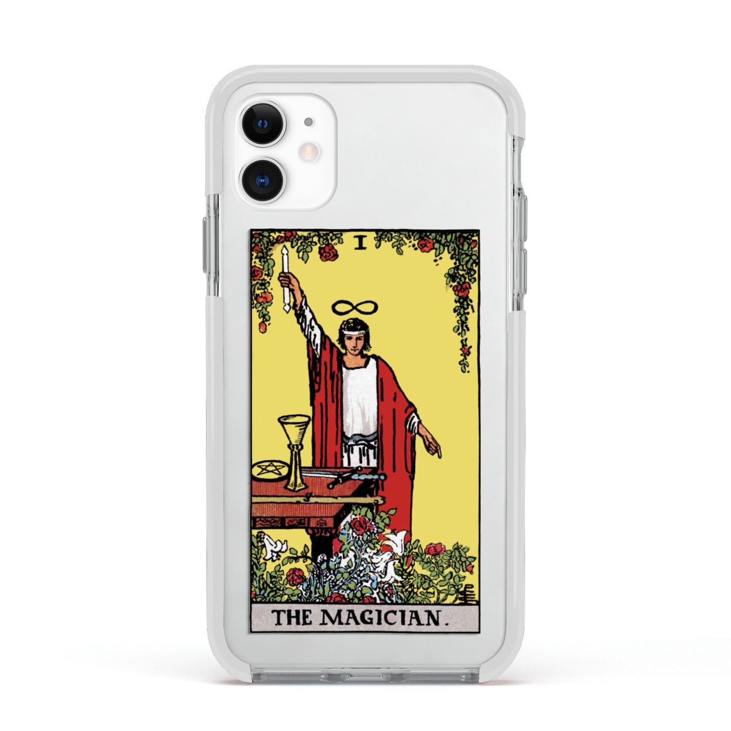 The Magician Tarot Card Apple iPhone 11 in White with White Impact Case