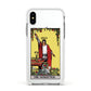 The Magician Tarot Card Apple iPhone Xs Impact Case White Edge on Silver Phone