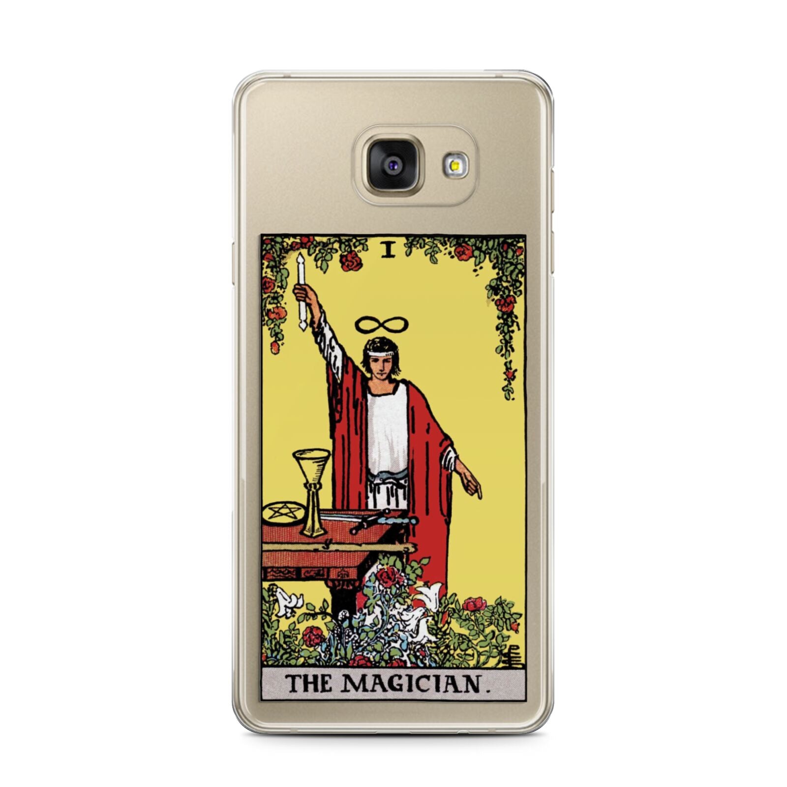 The Magician Tarot Card Samsung Galaxy A7 2016 Case on gold phone