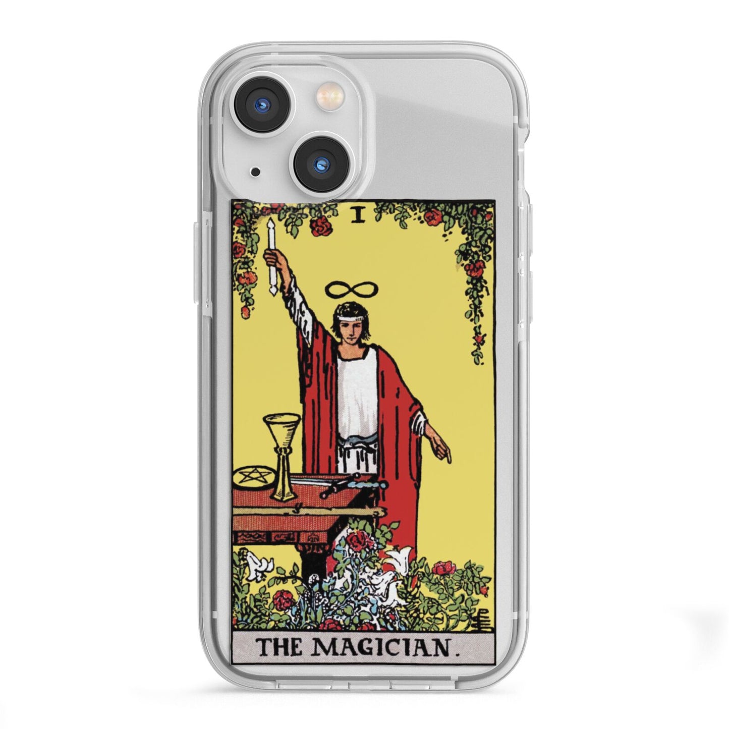 The Magician Tarot Card iPhone 13 Mini TPU Impact Case with White Edges