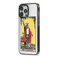 The Magician Tarot Card iPhone 13 Pro Max Black Impact Case Side Angle on Silver phone
