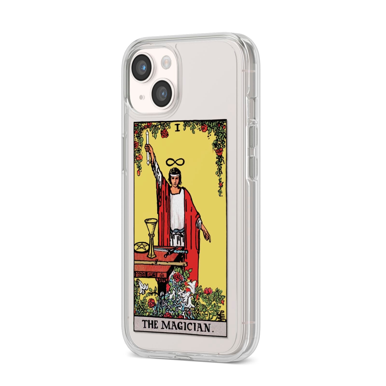 The Magician Tarot Card iPhone 14 Clear Tough Case Starlight Angled Image