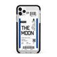 The Moon Boarding Pass Apple iPhone 11 Pro Max in Silver with Black Impact Case