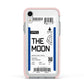The Moon Boarding Pass Apple iPhone XR Impact Case Pink Edge on Silver Phone