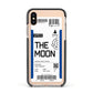 The Moon Boarding Pass Apple iPhone Xs Impact Case Black Edge on Gold Phone