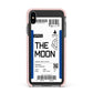 The Moon Boarding Pass Apple iPhone Xs Max Impact Case Pink Edge on Black Phone