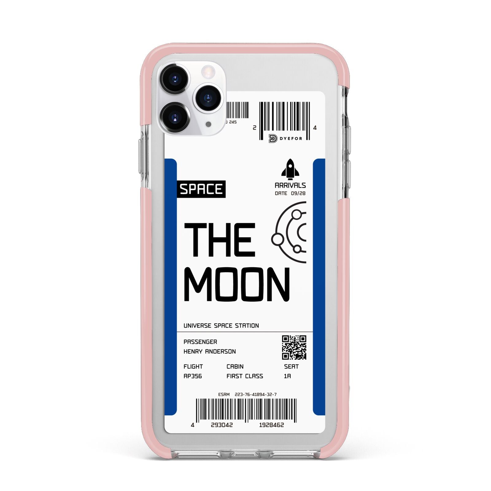 The Moon Boarding Pass iPhone 11 Pro Max Impact Pink Edge Case