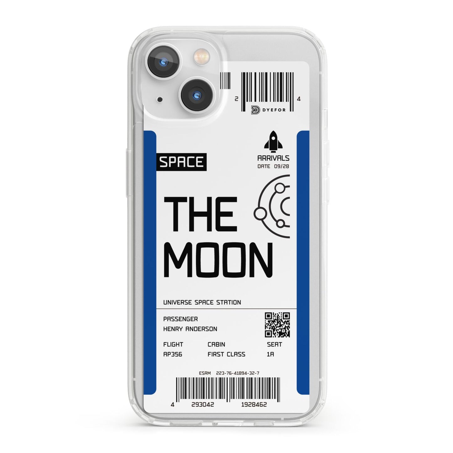 The Moon Boarding Pass iPhone 13 Clear Bumper Case