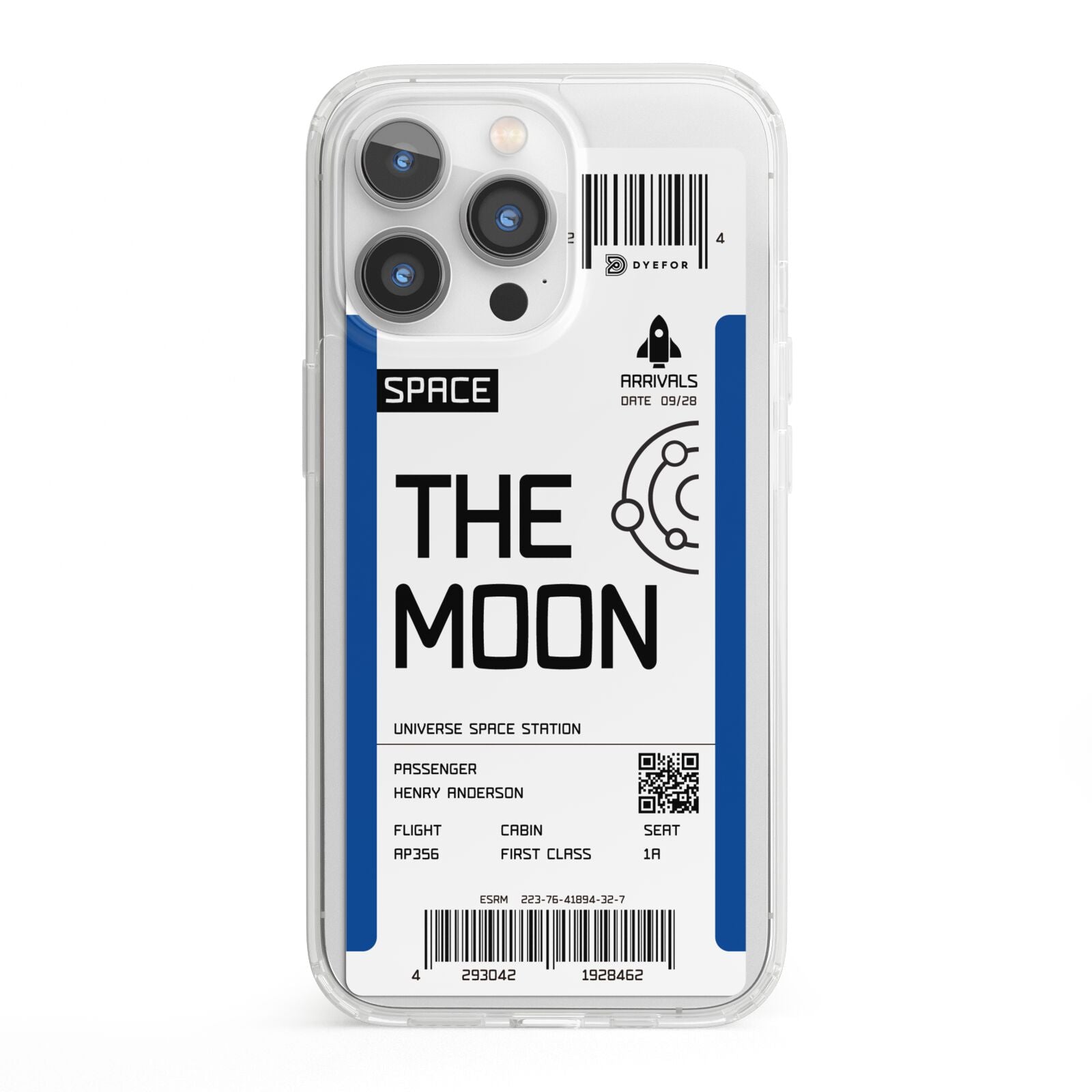 The Moon Boarding Pass iPhone 13 Pro Clear Bumper Case