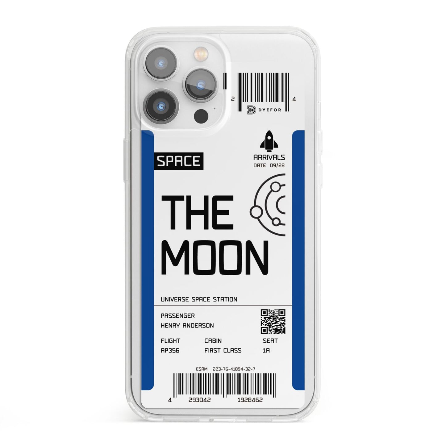 The Moon Boarding Pass iPhone 13 Pro Max Clear Bumper Case