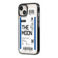 The Moon Boarding Pass iPhone 14 Black Impact Case Side Angle on Silver phone