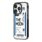The Moon Boarding Pass iPhone 14 Pro Black Impact Case Side Angle on Silver phone