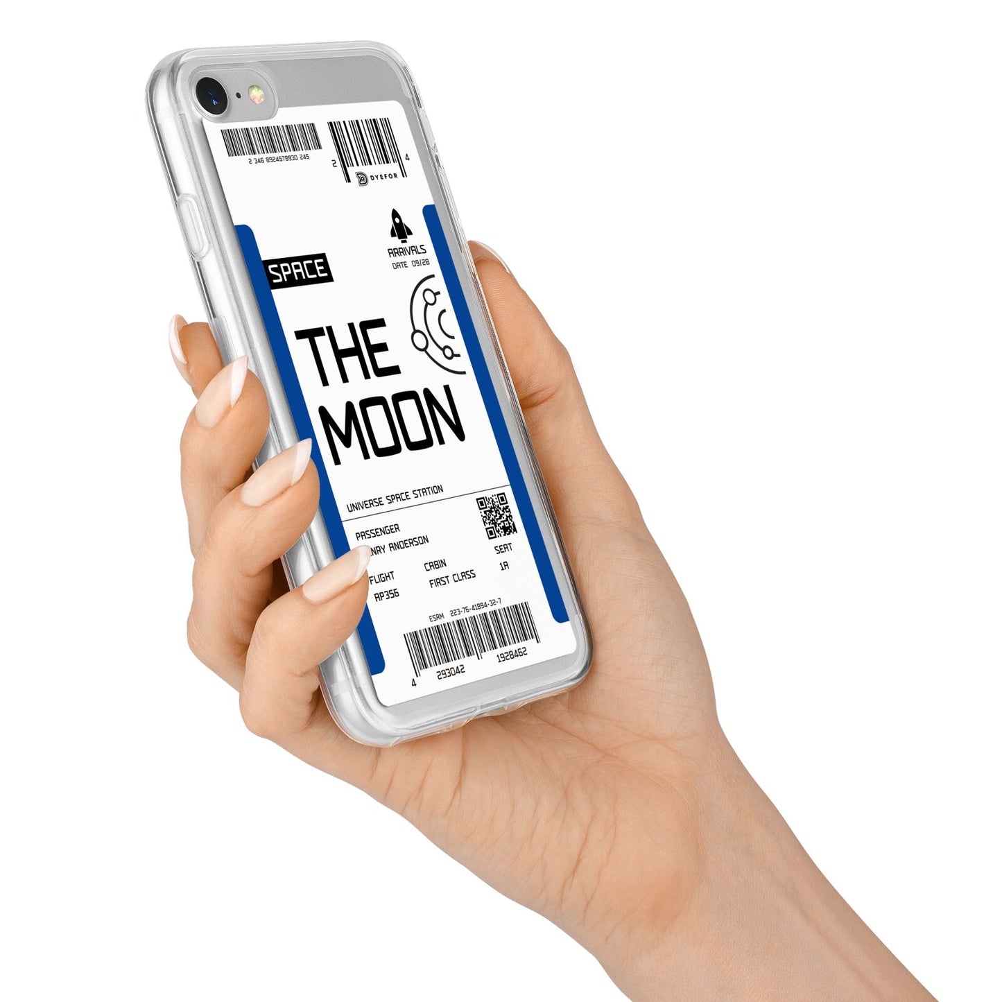 The Moon Boarding Pass iPhone 7 Bumper Case on Silver iPhone Alternative Image