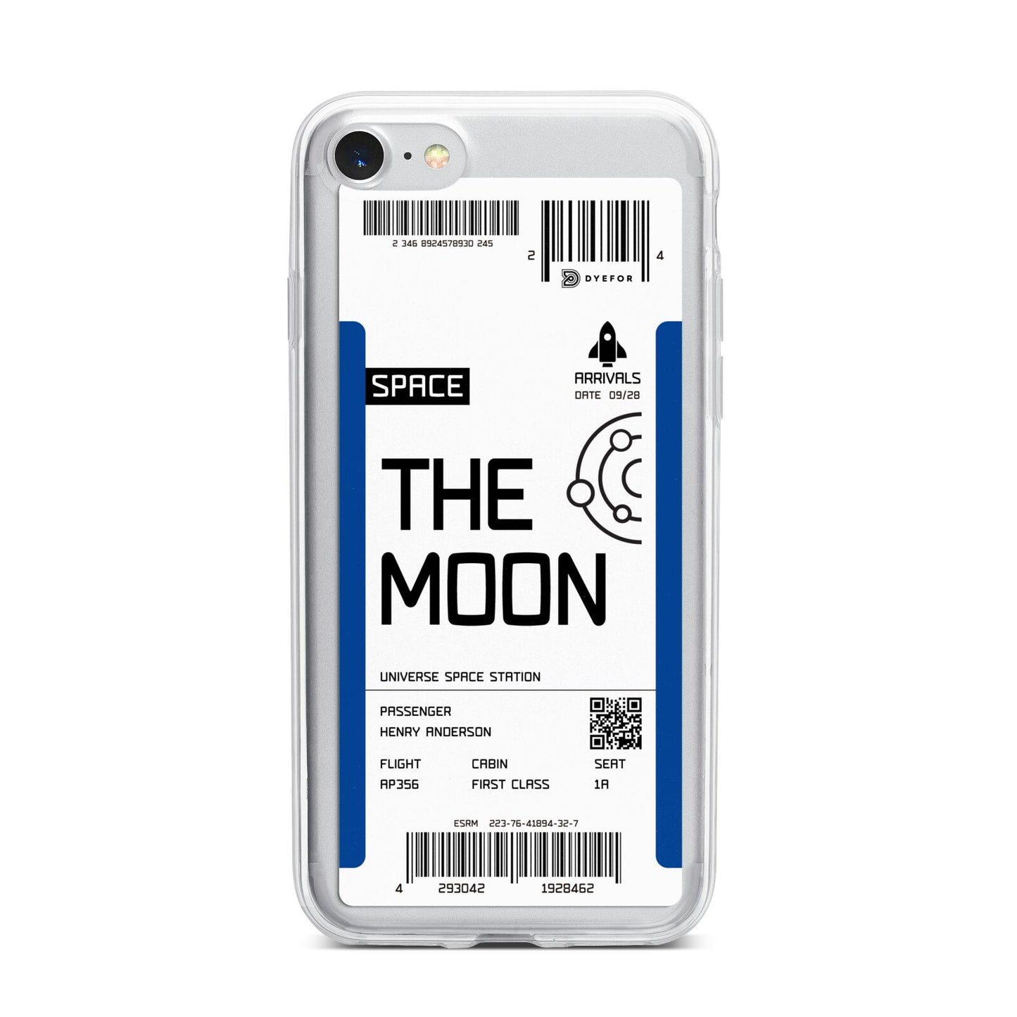 The Moon Boarding Pass iPhone 7 Bumper Case on Silver iPhone